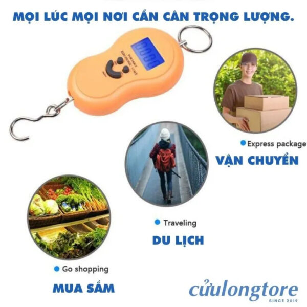 Cân Điện Tử Mini Cầm Tay Bỏ Túi 50kg gia đình nhà bếp đi chợ cân hàng chính xác cân treo móc khóa thông minh chính hãng