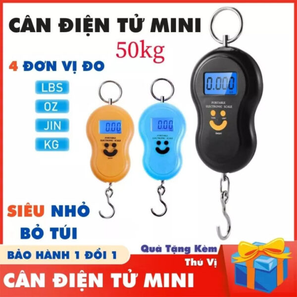 Cân Điện Tử Mini Cầm Tay Bỏ Túi 50kg gia đình nhà bếp đi chợ cân hàng chính xác cân treo móc khóa thông minh chính hãng