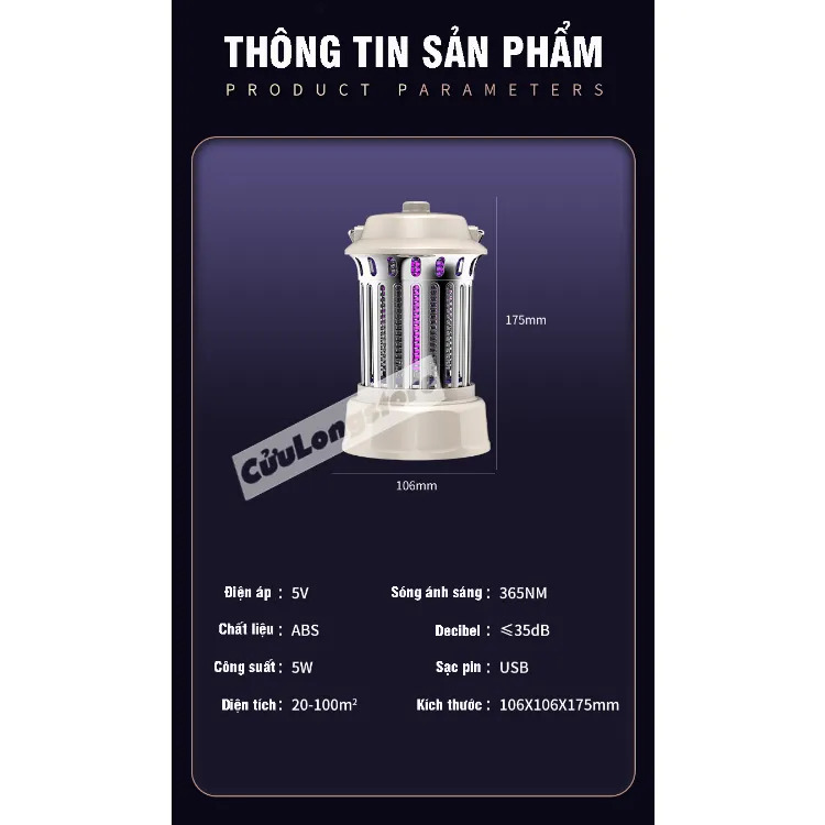 đèn bắt muỗi thông minh