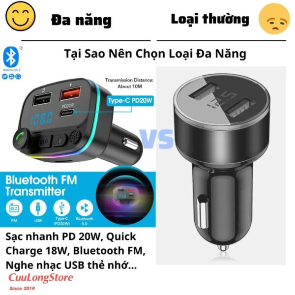 tẩu sạc ô tô Bluetooth