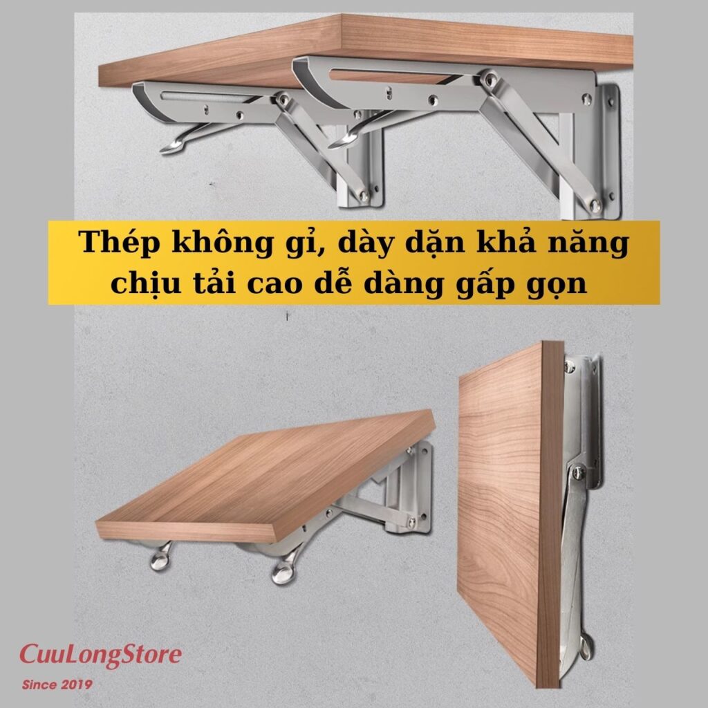 Pát đỡ kệ gỗ ke chữ L chịu lực giá đỡ gấp gọn thông minh thép không gỉ ...