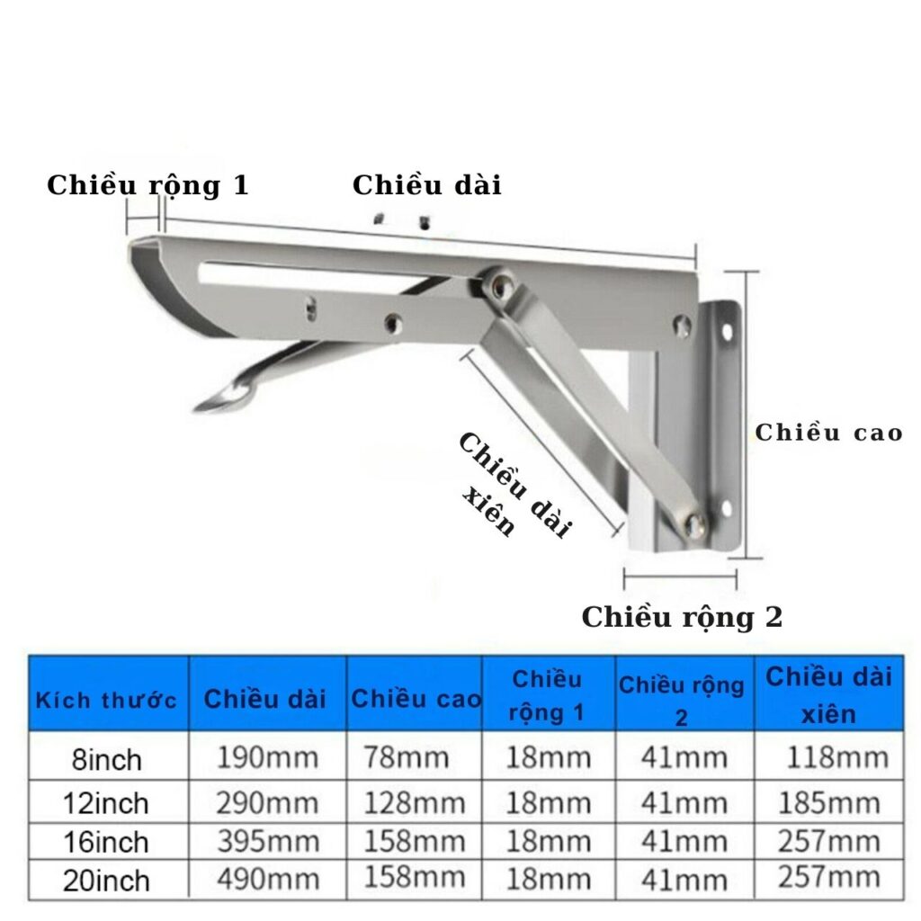 Pát đỡ kệ gỗ ke chữ L chịu lực giá đỡ gấp gọn thông minh thép không gỉ ...